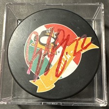 SAMUEL SAM POULIN SIGNED AUTOGRAPHED PITTSBURGH PENGUINS LOGO HOCKEY PUCK