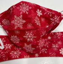RED CHRISTMAS Snowflake Face Mask Reuseable Reversible 100 Cotton