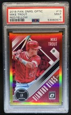 2018 Donruss Optic Mike Trout Red and Yellow Prizm Diamond Kings #13 PSA 9