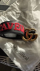 Gucci Leather And Embroidery Belt