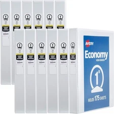 Economy View Binders w/Round 1in (175 Sheet Capacity) White - 4EA