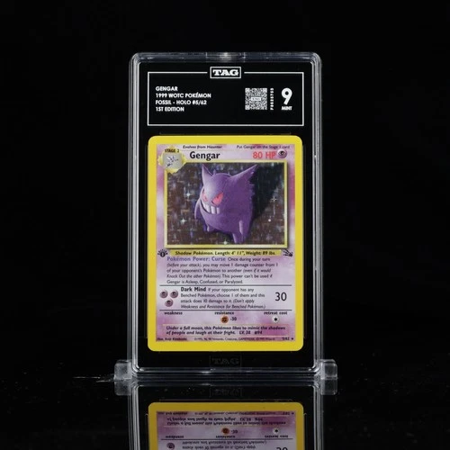 Gengar 5/62 1st Ed Fossil Holo TAG 9 MINT PSA 9 Equivalent Pokemon 1999