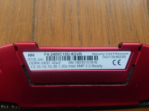 G.SKILL Ripjaws V DDR4 2400MHz 8GB(4GBx2) RAM Used - Picture 3 of 3