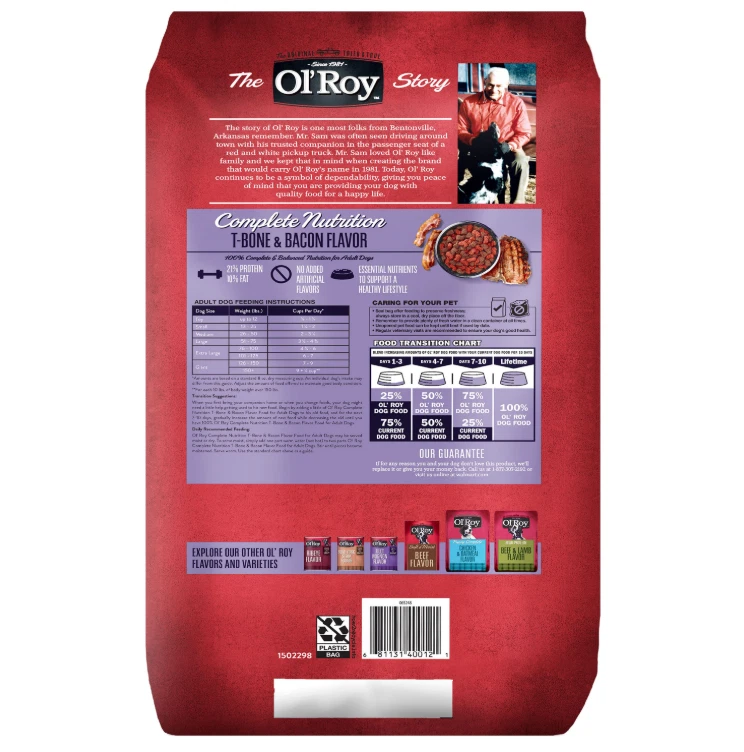 Ração seca sabor osso T e bacon Complete Nutrition, 46 libras - Imagem 2 de 4