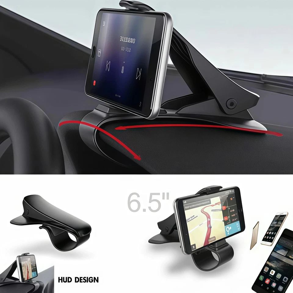 Soporte universal de montaje en tablero de instrumentos de coche 360° para teléfono celular móvil ajustable estable Foto 4 de 4