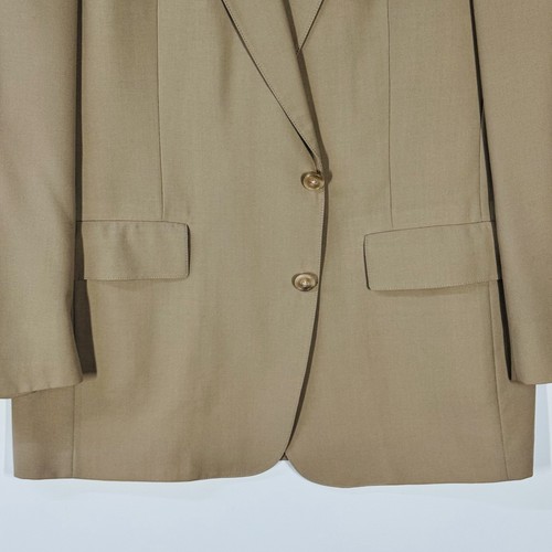 Ivory gold Austin Reed men's blazer with notch lapels, front button closure, and two front flap pockets, USA made label visible.