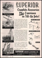 1955 Superior Concrete Accessories Chicago Pickup Inserts Anchor Braces Print Ad