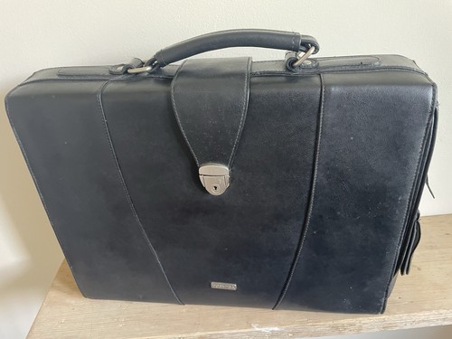 Toshiba Laptop / Macbook Hard Shell Carrying Bag Case Briefcase Leather Business - Afbeelding 7 van 10