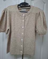Nine West Womens Gray Knit Button-Front Puff ...