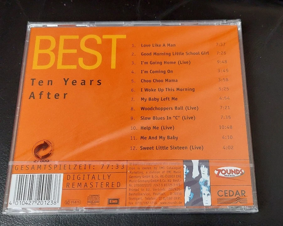 Zounds CD Ten Years After - BEST .... Love Like A Man - 77 Minuten - Bild 2 von 2
