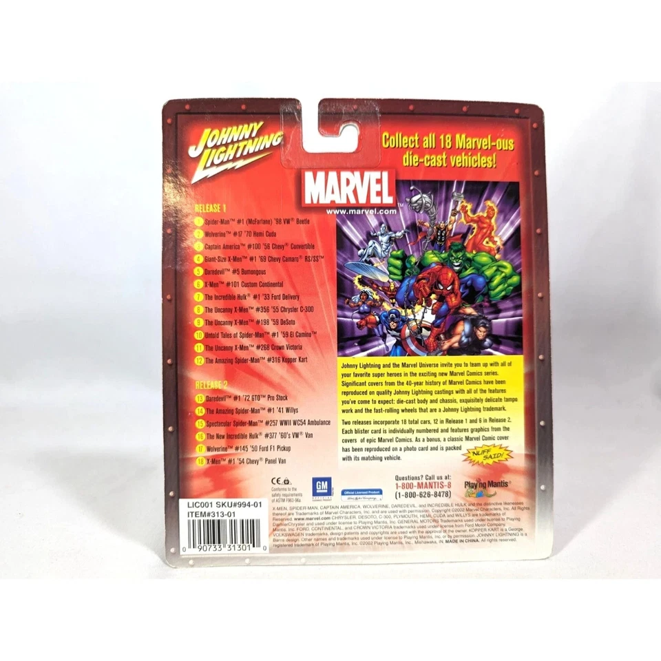 Johnny Lightning The Uncanny X-Men 1990 Ford Crown Victoria Car Diecast Gift NIP - Image 3 of 4