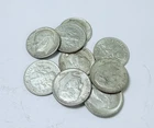 Lot of 10 Roosevelt Dimes - All 1964's  - 90% Silver - Circulated #6311