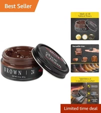 Versatile Brown Shoe Polish Cream 1.5 oz - Restore & Shine Leather Goods