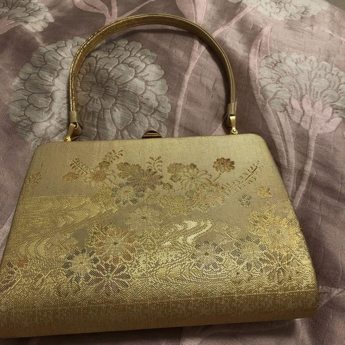 Floral Gold Clutch Bag