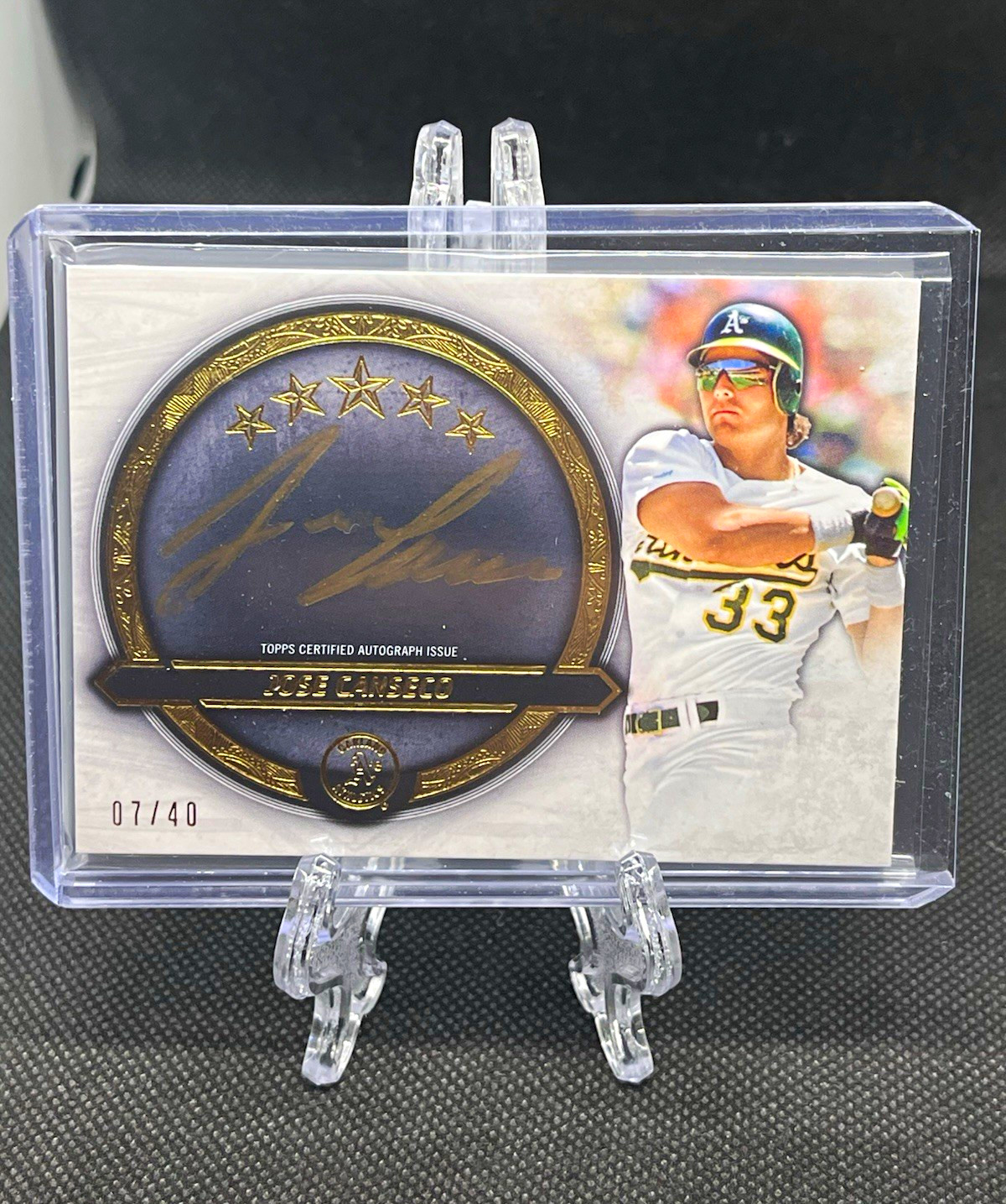 Topps 2021 Five Star Golden Graphs Jose Canseco GG-JC Auto 07/40