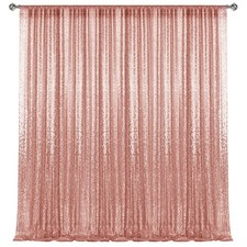 10 10FT Rose Gold Sequin Backdrop Curtain, Photography Backdrop Glitter Cur