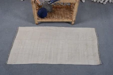 Decorative Rug, Beige Bordered Rug 1.7x3.2 ft