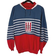 90s Nautical Patriotic Sweatshirt Mockneck Fourth of July Lake Grandma Large