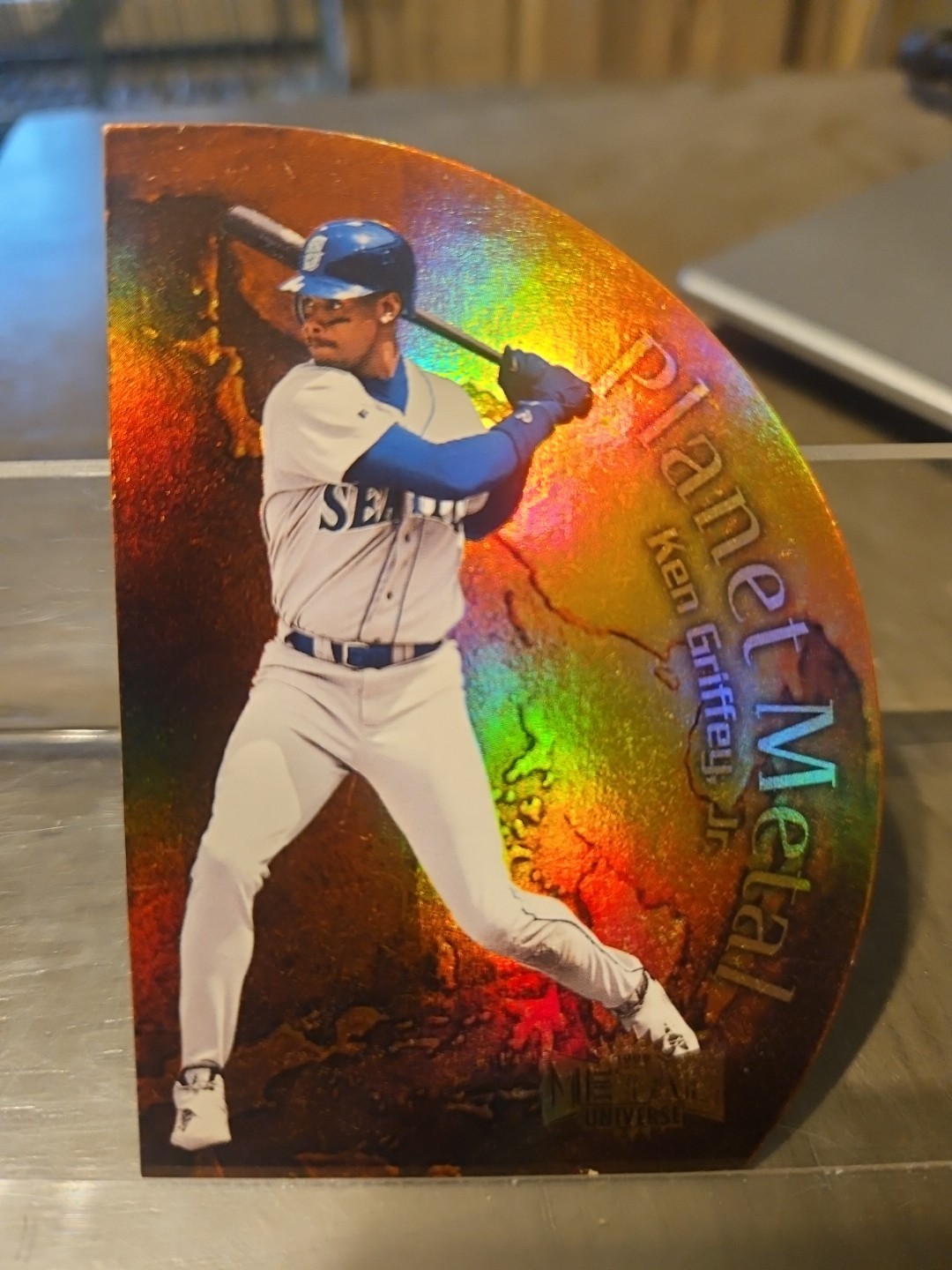 KEN GRIFFEY JR 1999 METAL UNIVERSE PLANET METAL INSERT SSP RARE DIE-CUT