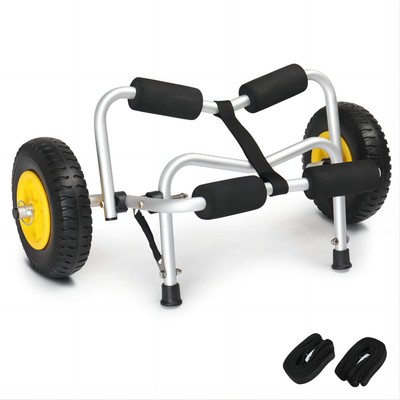 Foldable Kayak Canoe Jon Boat Carrier Dolly Trailer Trolley Transport Cart Wheel