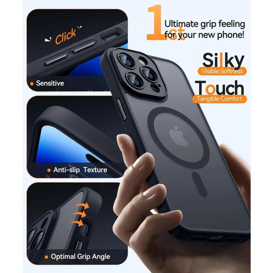 MagSafe Hülle für iPhone Case Schutzhülle Silikon TPU Hardcase Kameraschutz matt - Bild 4 von 4