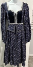Gunne Sax By Jessica Blue Calico Floral vintage dress Size 2