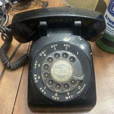 VINTAGE NORTHERN TELECOM BLACK ROTARY MODULAR DESK PHONE