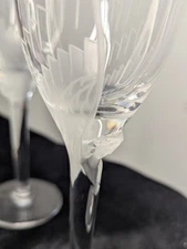 Lalique Angel Champagne Flutes Pair "Ange de Reims" (Angel Wings) #13645