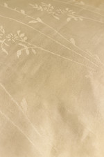 100 Flax Linen Fabric Jacquard Floral Vine Pattern Champagne Gold Medium Weight