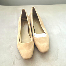 Vince Womens Beige Leather Square Toe Slip-On...