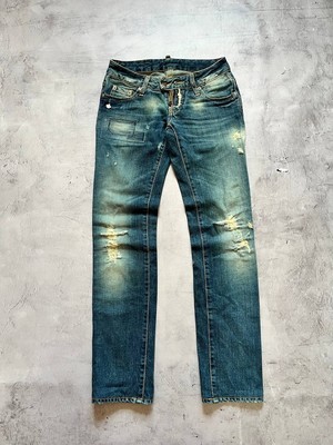Dsquared2 Low Rise Distressed Denim Jeans ''Rich Men Poor Men'' Size 38 Women's