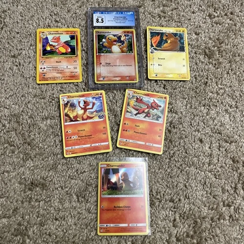 Pokémon Charmander Reverse 57/112 Holo Cgc 8.5 Fire Red Leaf Green + charmeleon
