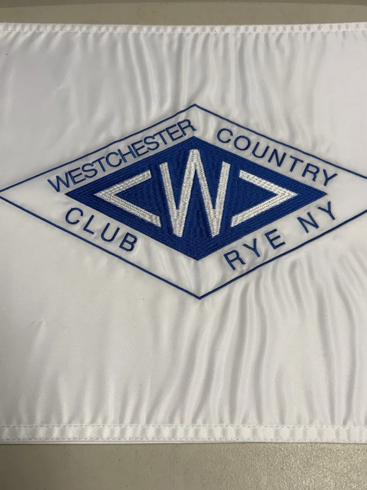 Westchester Country Club Pin Hole Flag Rye New York White Blue - Image 3 of 4
