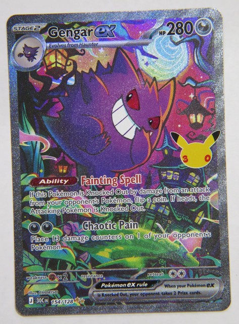 Gengar ex 154/128 Pokemon 30th anniversary Celebration Holo SIR TCG NM