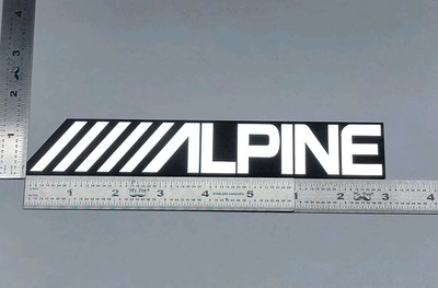 Alpine Badge Logo Emblem Brushed Silver - 8 Inch