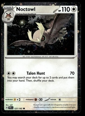 Noctowl (Cosmos Holo) 127/162 Common Temporal Forces Pokemon