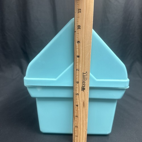 Rubbermaid Craft Storage Toolbox Sewing Tote Organizer Teal Roughneck Vtg EUC - Picture 4 of 21
