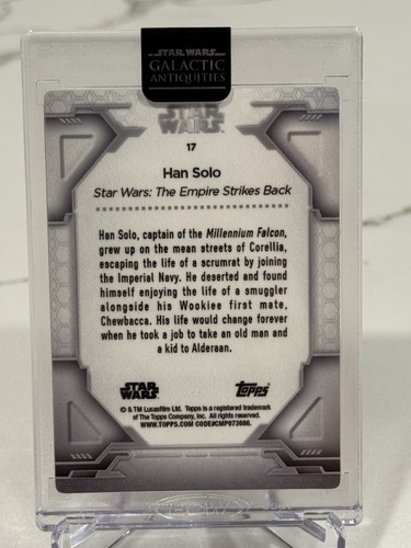 2024 Star Wars Antigüedades Galácticas - Han Solo - Tarjeta de Metal Roja - Imagen 2 de 2