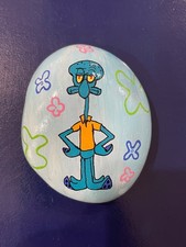 Hand Painted Rock Art ( Sponge Bob Squidward )...............Sunflower Creations