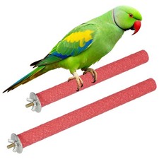 Bird Cage Perch, Parrot Grinding Claw Sticks, 8/10 Inch, Wooden, Pink, 2Pcs 