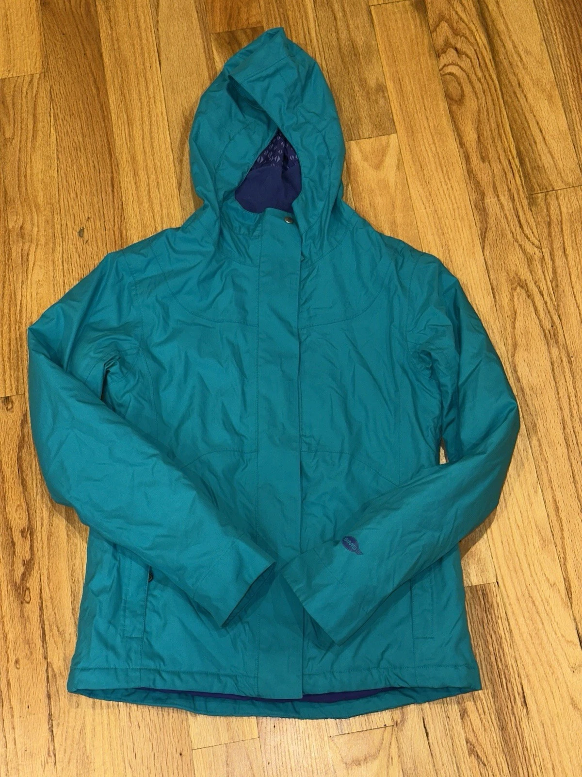 SIMS Womens Ski Snowboard Coat Turquoise Purple Size S Insulated Hooded Cuffs