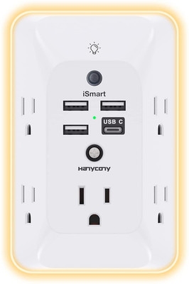 Outlet Extender with Night Light,  Multi Plug Outlet, USB Wall Charger Surge Pro