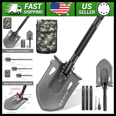 Folding Camping Shovel 440 Stainless Steel Heavy Duty Adjustable Multi-Tool