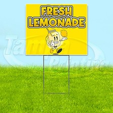 FRESH LEMONADE 18x24 Yard Sign Drinks Plastic Corrugated WITH STAKE USA YS00228