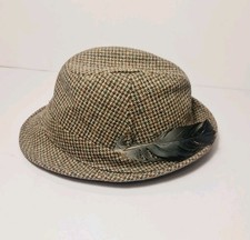 Vintage 1970s Dunn & Co Wool Trilby Hat - British Made - Tweed,  Size 58,  7 ⅛
