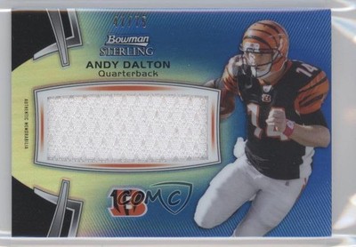 2012 Bowman Sterling Jumbo Veteran Relic Blue Refractor 47/75 Andy Dalton 0a6