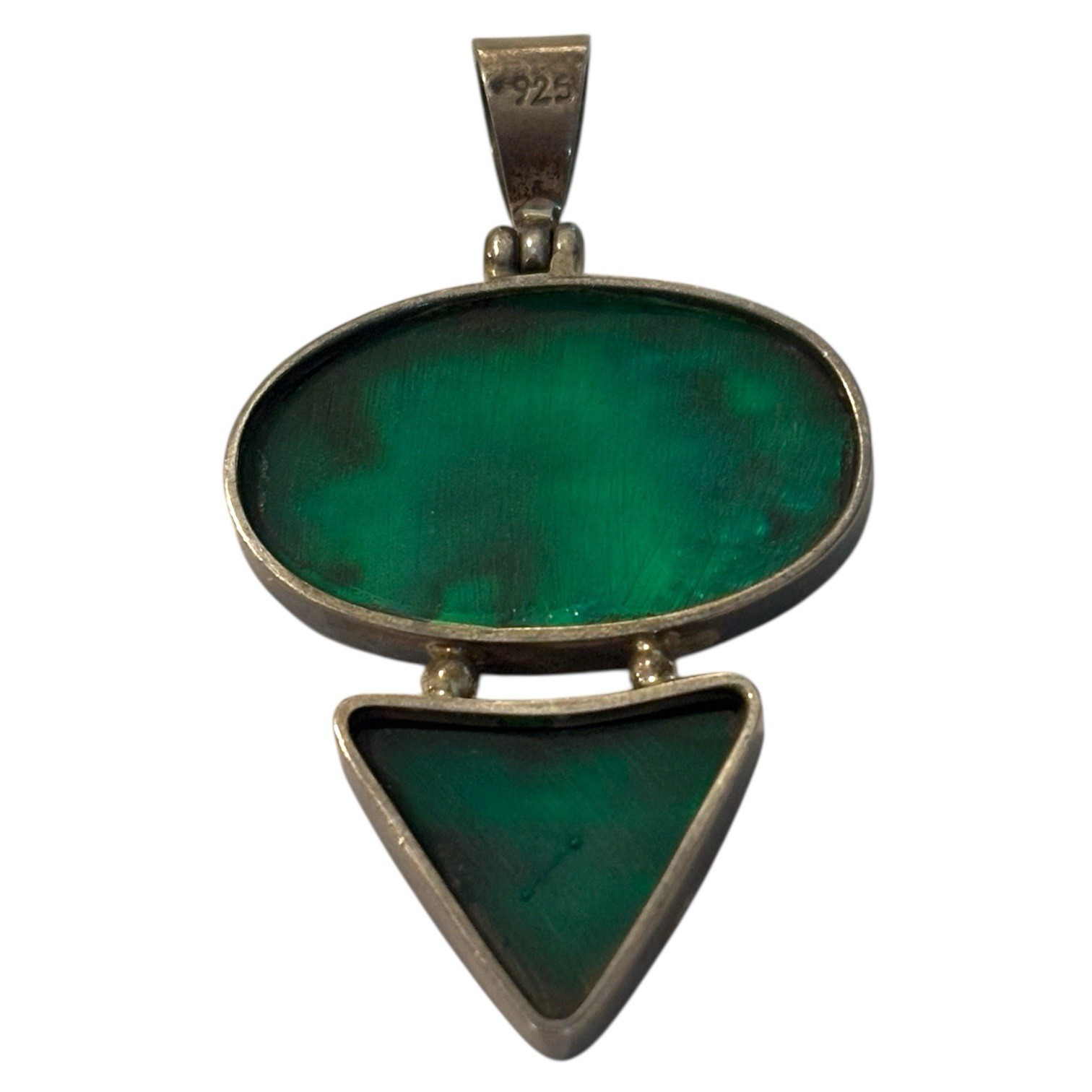 Sterling Silver Large Oval Triangle Cut Abalone S… - image 5