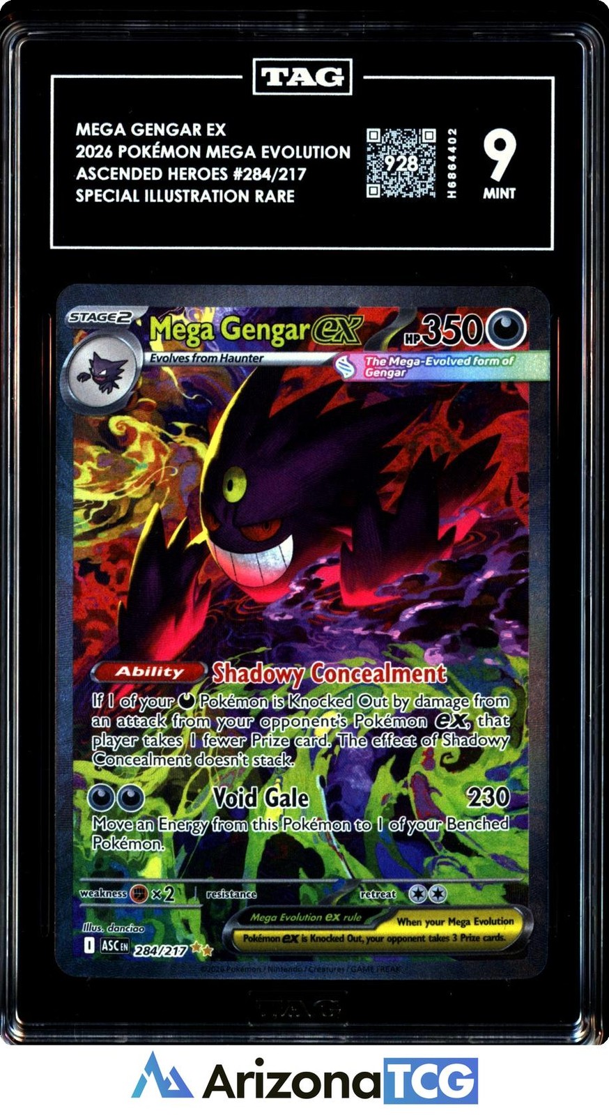 Pokemon 2026 Mega Gengar ex 284/217 SIR Ascended Heroes TAG 9
