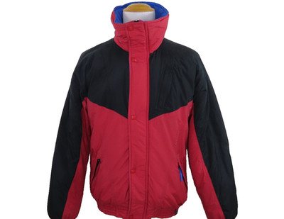 Helly Hansen Europa Full Zip Jacket Mens Colorblock Red Black Winter Coat Large