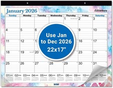 Luxurious 22x17 Extra-Large Desk Calendar 2026 with Seasonal Designs  Stickers